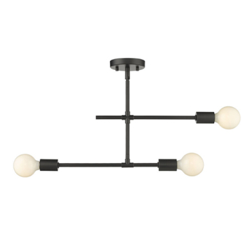 Z-Lite Modernist 3-Light Semi-Flush Mount - 120V - Matte Black