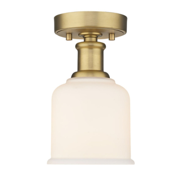Z-Lite Bryant 1-Light Flush Mount - 120V - Heritage Brass / Matte Opal