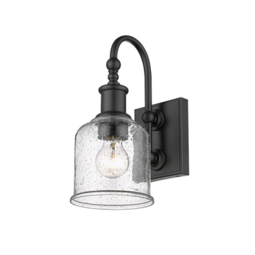 Z-Lite Bryant 1-Light Wall Sconce - 120V - Matte Black / Clear