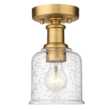 Z-Lite Bryant 1-Light Flush Mount - 120V - Heritage Brass / Clear