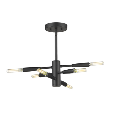 Z-Lite Ascension 6-Light Semi-Flush Mount - 120V - Matte Black