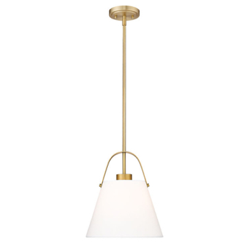 Z-Lite Z-Studio 13" 1-Light Pendant - 120V - Heritage Brass / Ivory