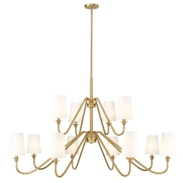 Z-Lite Gianna 60" 12-Light Chandelier - 120V - Modern Gold / White