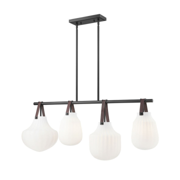 Z-Lite Newbury 4-Light Linear Pendant - 120V - Matte Black