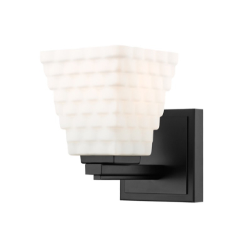 Z-Lite Annalise 1-Light Wall Sconce - 120V - Matte Black / Matte Opal