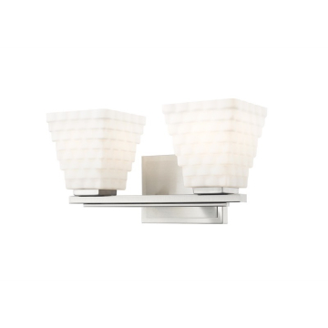 Z-Lite Annalise 14" 2-Light Vanity - 120V - Brushed Nickel / Matte Opal