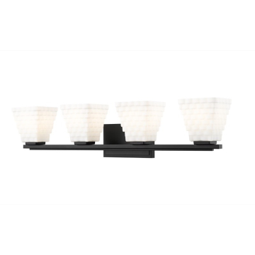 Z-Lite Annalise 32" 4-Light Vanity - 120V - Matte Black / Matte Opal