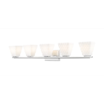 Z-Lite Annalise 42" 5-Light Vanity - 120V - Chrome / Matte Opal