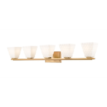 Z-Lite Annalise 42" 5-Light Vanity - 120V - Modern Gold / Matte Opal
