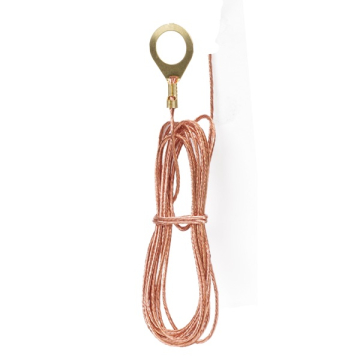 SATCO|NUVO 6 Foot 18/1 Bare Copper Ground Wire - 1/8 IP Round Ground Lug