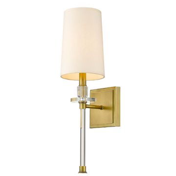Z-Lite Sophia 1-Light Wall Sconce - 120V - Rubbed Brass / Beige