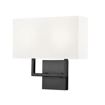 Z-Lite Saxon 2-Light Wall Sconce - 120V - Matte Black / White