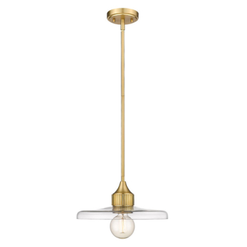 Z-Lite Paloma 14" 1-Light Pendant - 120V - Olde Brass / Clear