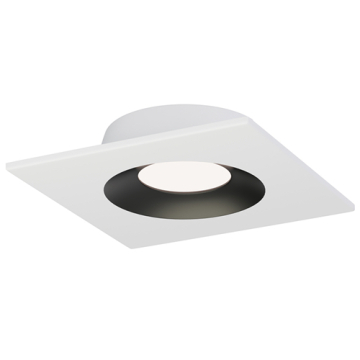 Maxim Lighting Crisp 4" LED Recessed J-Box Downlight - 3000K - Square - 120V - White / Black