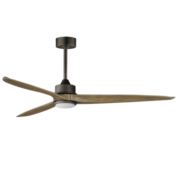 Maxim Lighting Woodwind 80" Solid Wood Blade Fan with LED Light Kit - 3000K - 120V - Charcoal Bronze