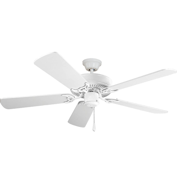 Maxim Lighting Basic-Max 52" Ceiling Fan - White / Light Oak Blades - 120V - Matte White