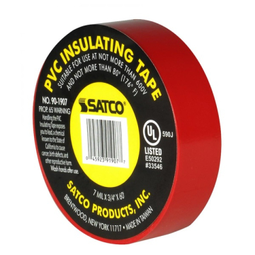SATCO|NUVO PVC Electrical Tape - 3/4" x 60 Foot - Red