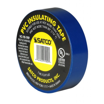 SATCO|NUVO PVC Electrical Tape - 3/4" x 60 Foot - Blue