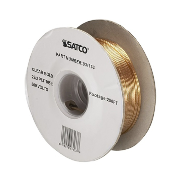 SATCO|NUVO Lamp And Lighting Bulk Wire - 22/2 SPT-1 105C Wire - 250FT Reel - Clear Gold