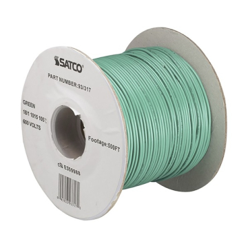 SATCO|NUVO Lighting Bulk Wire - 18/1 Stranded AWM 105C UL 1015 - 500FT Reel - Green