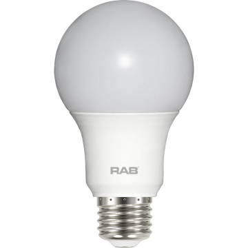 RAB 6W LED A19 Lamp - 2700K - 480 Lumens - 120V