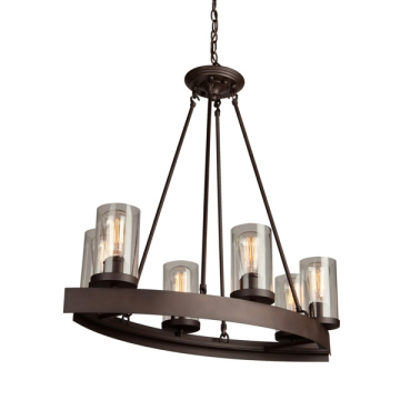 Artcraft Menlo Park 6-Light Chandelier - 120V - Oil Rubbed Bronze