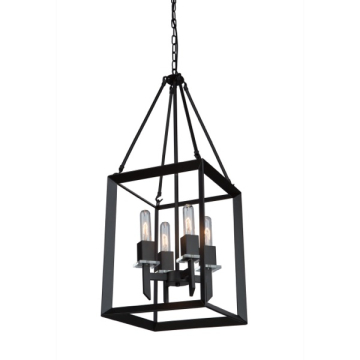 Artcraft Vineyard 4-Light Chandelier - 120V - Matte Black