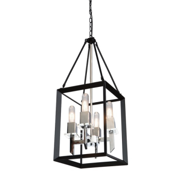 Artcraft Vineyard 4-Light Chandelier - 120V - Black / Chrome