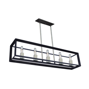 Artcraft Vineyard 5-Light Island Light - 120V - Black / Chrome
