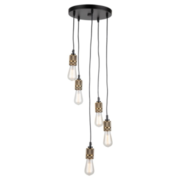Artcraft Jersey 5-Light Chandelier - 120V - Vintage Brass