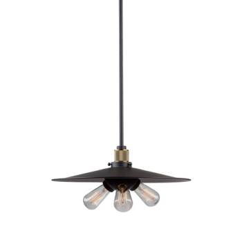 Artcraft Jersey 3-Light Pendant - 120V - Vintage Brass