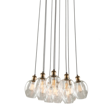Artcraft Clearwater 10-Light Chandelier - 120V - Vintage Brass