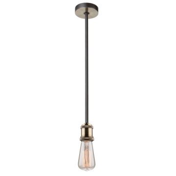 Artcraft Tribeca 1-Light Pendant - 120V - Matte Black / Satin Brass