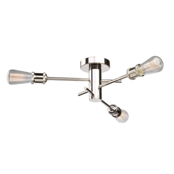Artcraft Tribeca 3-Light Flush Mount - 120V - Polished Nickel 