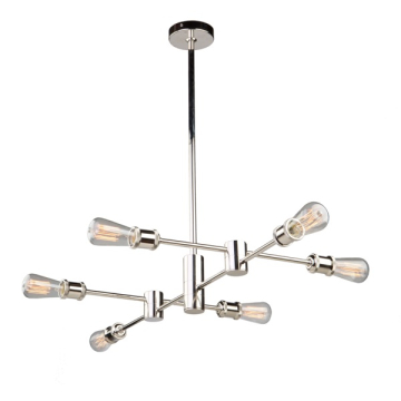 Artcraft Tribeca 6-Light Chandelier - 120V - Polished Nickel 