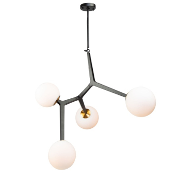 Artcraft Ravello 4-Light Pendant - 120V - Black / Harvest Brass