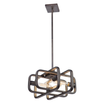 Artcraft Marlborough 4-Light Pendant - 120V - Oil Rubbed Bronze / Gold Leaf