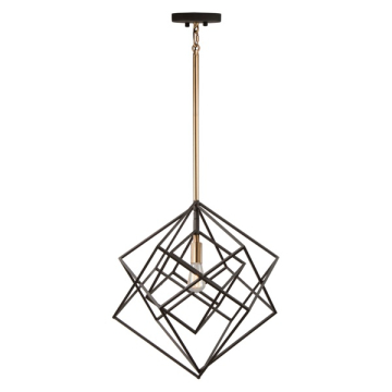Artcraft Artistry 1-Light Pendant - 120V - Matte Black / Harvest Brass