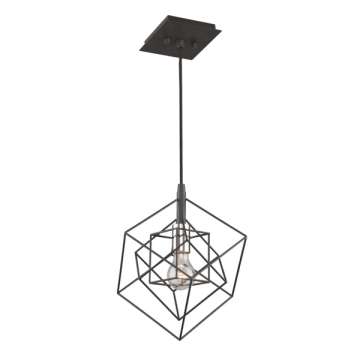 Artcraft Artistry 1-Light Pendant - 120V - Matte Black / Polished Nickel