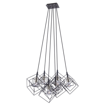 Artcraft Artistry 6-Light Chandelier - 120V - Matte Black / Polished Nickel