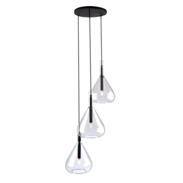 Artcraft Conic 3-Light Pendant - 120V - Black