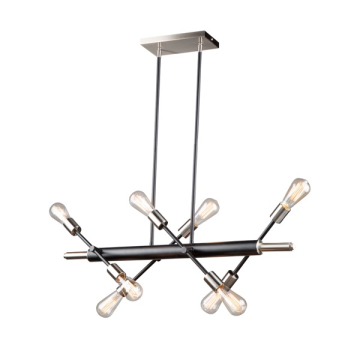 Artcraft Truro 8-Light Island Light - 120V - Black / Brushed Nickel