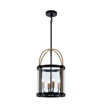 Artcraft Bonita 4-Light Pendant - 120V - Black / Brushed Brass