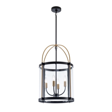 Artcraft Bonita 4-Light Pendant - 120V - Black / Brushed Brass