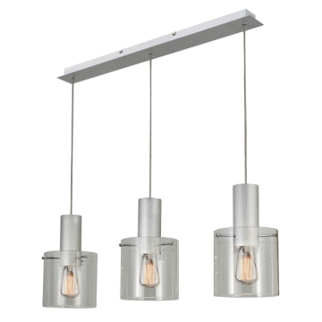 Artcraft Henley 3-Light Island Light - 120V - Brushed Aluminum / Clear Glass