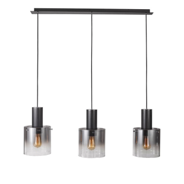 Artcraft Henley 3-Light Island Light - 120V - Satin Black / Smoke Glass