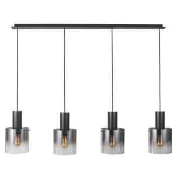 Artcraft Henley 4-Light Island Light - 120V - Satin Black / Smoke Glass