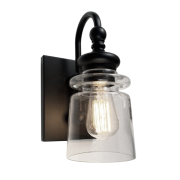 Artcraft Castara 1-Light Vanity Light - 120V - Black / Brass