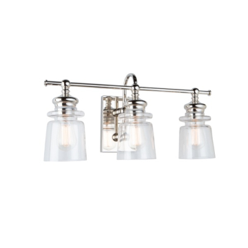 Artcraft Castara 3-Light Vanity Light - 120V - Polished Nickel
