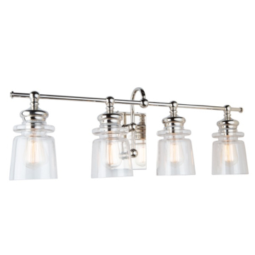 Artcraft Castara 4-Light Vanity Light - 120V - Polished Nickel